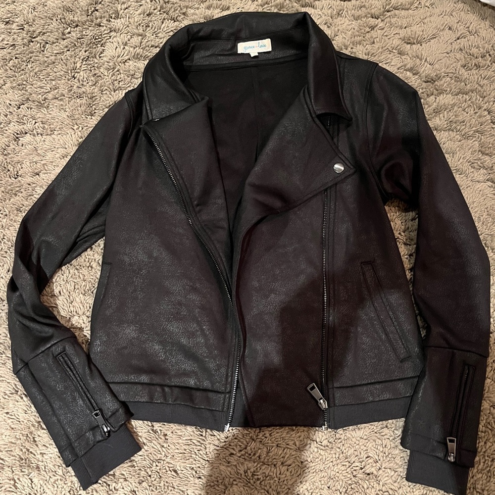 Grace & Lace, Moto jacket, size small, worn only a few times, black